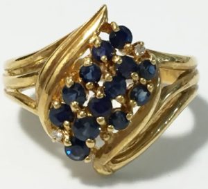 【販売】K18YG サファイア　リング　11号　のご紹介です。【葛飾区 亀有 ブランド】