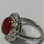 【販売】プラチナ900　珊瑚　リング　ダイヤモンド　0.10ct　12号【質屋かんてい局亀有店 】葛飾区・足立区・墨田区・江戸川区・松戸市・北千住・東京都・千葉・埼玉・時計・腕時計・買取・質
