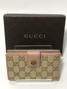 【商品案内】日本限定色❣ グッチのGGキャンバス ダブルホック財布💛【かんてい局亀有店】