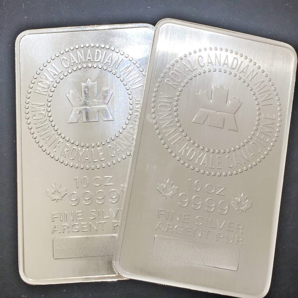 純銀 311g ロイヤル カナディアン ミント 10オンス 10oz インゴットの+