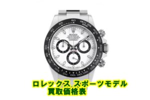 ロレックス スポーツモデル 参考買取価格目安表　2024年11月10日更新【かんてい局亀有店】
