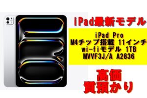 【質】iPad最新モデル！iPad Pro M4チップ搭載 11インチ wi-fiモデル 1TB MVVF3J/A A2836を質預かりさせていただきました！